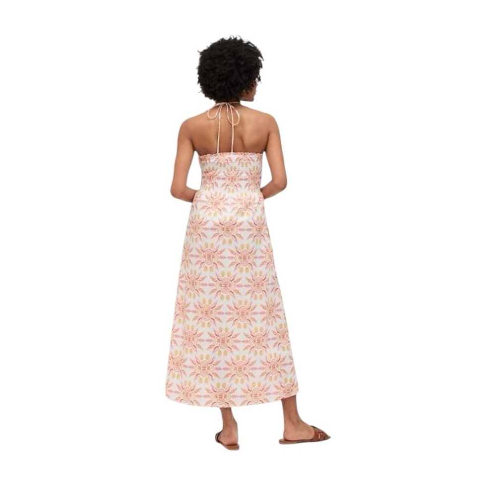HILL HOUSE HOME  - Lucy Nap Dress Orange Floral Strapless Maxi Dress Sz M - Picture 3 of 8